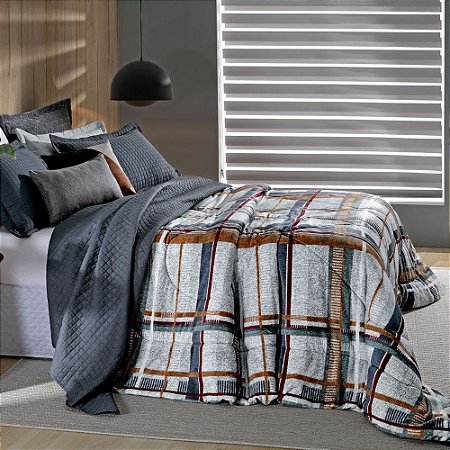 Edredom Casal Plush Hedrons Inove Lamont
