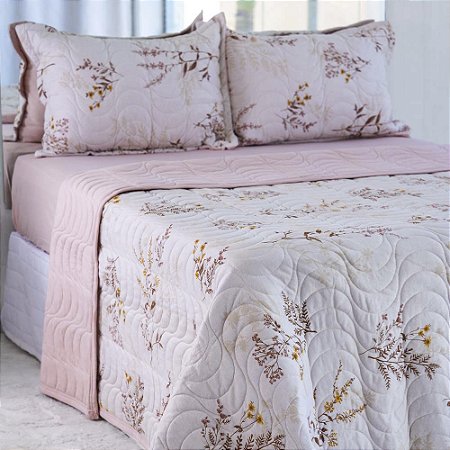 Cobreleito King Size Bella Enxovais Malha 100% Algodão 3 Peças Cloud Gaby