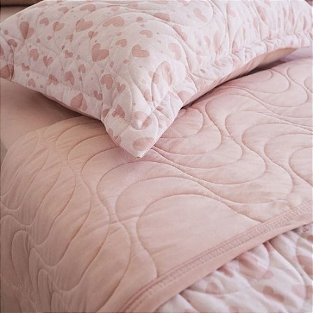 Cobreleito Queen Size Bella Enxovais Malha 100% Algodão 3 Peças Cloud Maya