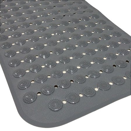 Tapete para Box Emborrachado Antiderrapante 70x36cm Massageador Cinza