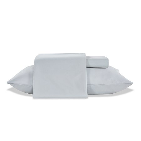 Jogo de Cama Queen Size Jolitex 3 Peças Toque de Seda Liso Cinza