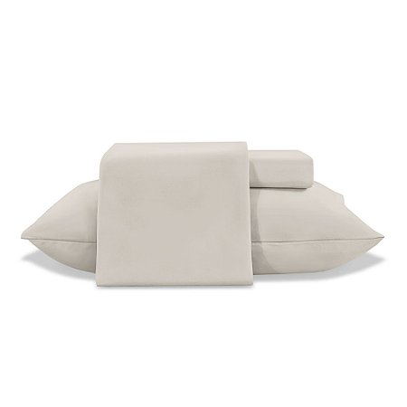Jogo de Cama Casal Jolitex 3 Peças Toque de Seda Liso Fendi