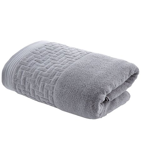 Toalha de Banho Super Soft Zero Twist Corttex Geométrico 500 g/m² Cinza