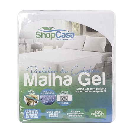 Protetor de Colchão Queen Size Impermeável Malha Gel 1.60 x 2.00 x 40cm ShopCasa