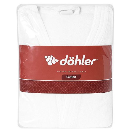 Roupão Aveludado Quimono com Manga Dohler Tamanho G Branco