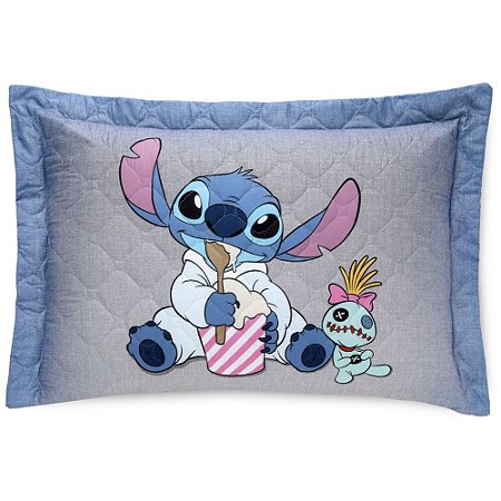 Porta Travesseiro Disney 55x80cm Stitch Relax