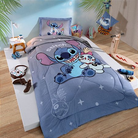 Edredom Infantil Disney Hedrons Plush Stitch Relax