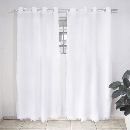 Cortina Para Quarto ou Sala Liz 300x230cm Branca