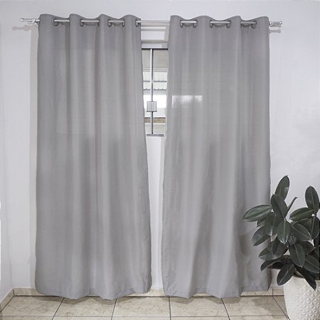 Cortina para Quarto ou Sala Sonia 280x120cm Cinza