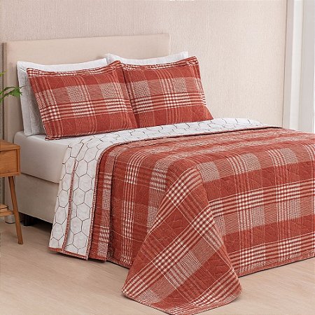 Colcha Cobreleito Queen Size Sulamita 180 Fios Telha 3 Peças Chicago