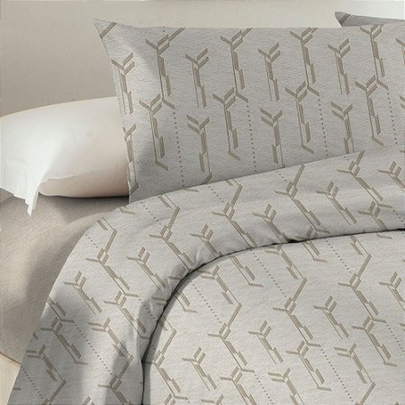 Jogo de Cama Queen Size Bege Corttex Microtec 200 Fios 4 Peças