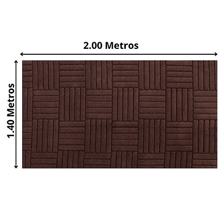 Tapete Corttex Tóquio 140x200cm Antiderrapante Listras Marrom Escuro