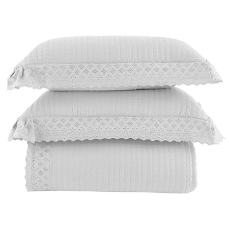 Colcha King Size 300 Fios Corttex 300 Fios Serena 3 Peças Branca