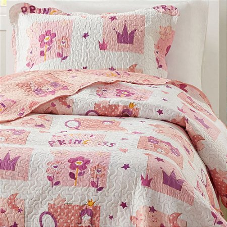 Colcha Solteiro Infantil Corttex Studio Mix 2 Peças Princesa