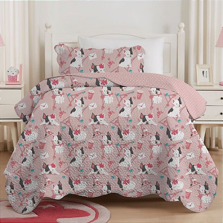 Colcha Solteiro Infantil Corttex Studio Mix 2 Peças Dog
