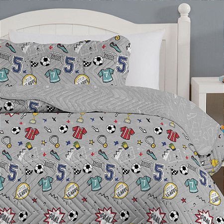 Colcha Solteiro Infantil Corttex Studio Mix 2 Peças Bola