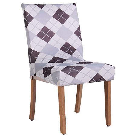 Capa de Cadeira Malha Gel Hiper Têxtil Estampada Cinza
