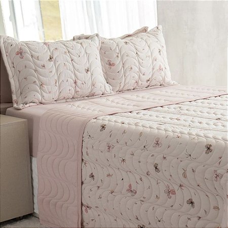 Cobreleito Solteiro Bella Enxovais Malha 100% Algodão 2 Peças Cloud Briza