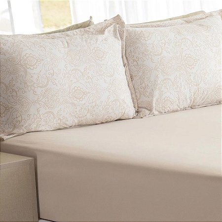Jogo de Lençol e Fronha Queen Size Bella Enxovais Malha 100% Algodão 3 Peças Cloud Jade