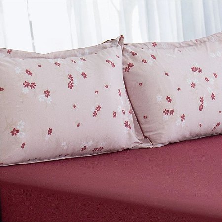 Jogo de Lençol e Fronha King Size Bella Enxovais Malha 100% Algodão 3 Peças Cloud Mia