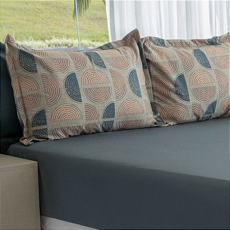 Jogo de Lençol e Fronha Queen Size Bella Enxovais 3 Peças Bella Twist Charlie