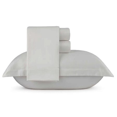 Jogo de Cama King Size 400 Fios 100% Algodão 4 Peças Bella Enxovais Cinza