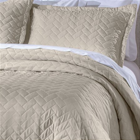 Colcha Solteiro Corttex Mônaco 2 Peças Bege