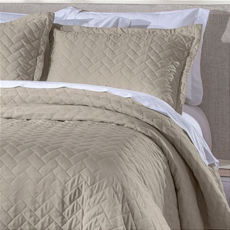 Colcha Solteiro Corttex Mônaco 2 Peças Taúpe