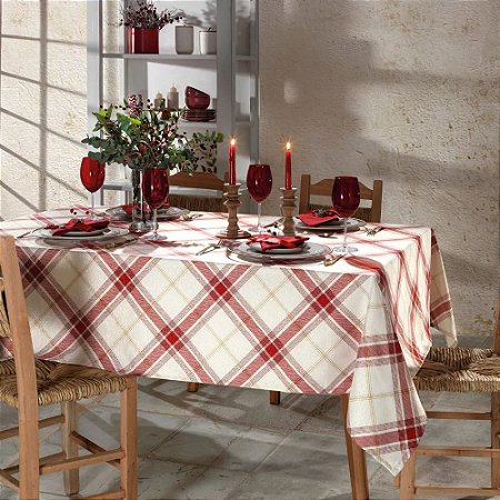 Toalha de Mesa Retangular Natalina 8 Lugares Celebra 1.60 x 2.70 Mts