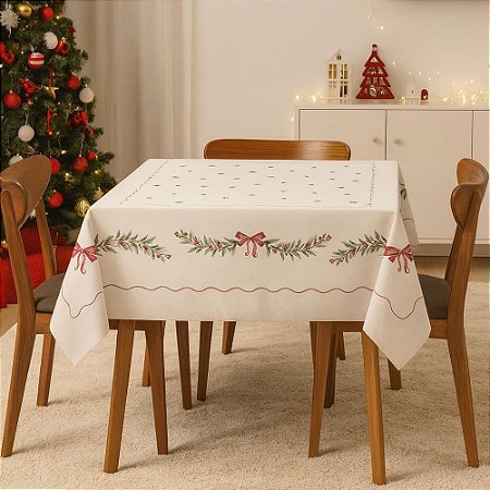 Toalha de Mesa Quadrada 200x200cm Matisse Dohler Clean Natal 123