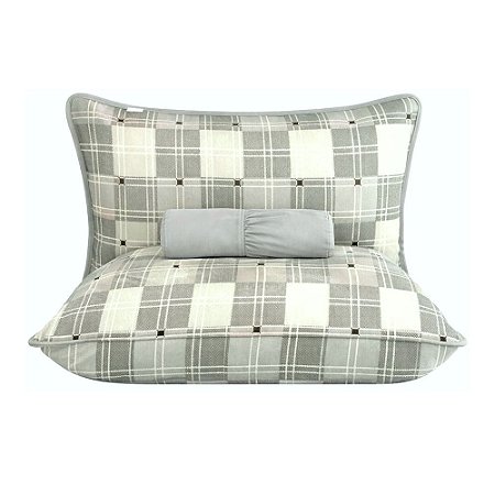 Jogo de Cama Queen Size Malha 3 Peças Majogart Cinza