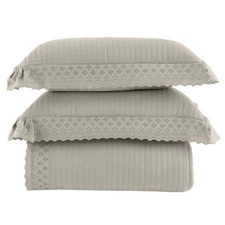 Colcha Super King Size 300 Fios Corttex 300 Fios Serena 3 Peças Bege
