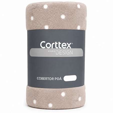 Cobertor Casal Corttex Flannel Poá 180x220cm Bege