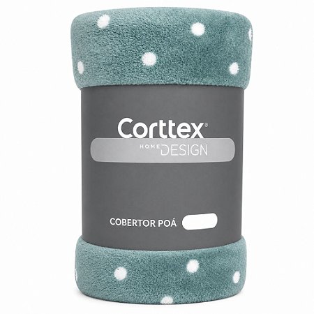 Cobertor Casal Corttex Flannel Poá 180x220cm Verde