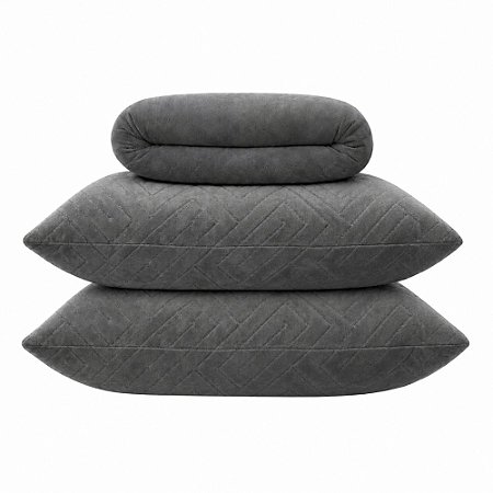 Jogo de Lençol e Fronha Queen Size Bella Enxovais Splendore 3 Peças Chumbo