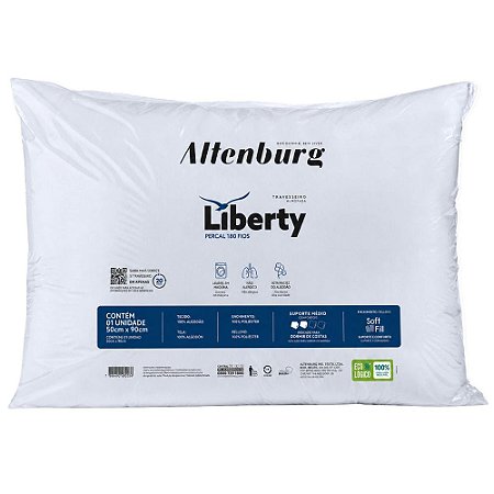 Travesseiro Altenburg Liberty Percal 180 Fios 50x90cm