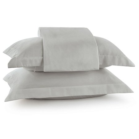 Jogo de Cama Casal Lynel 200 Fios 3 Peças Althea Prata Vertex