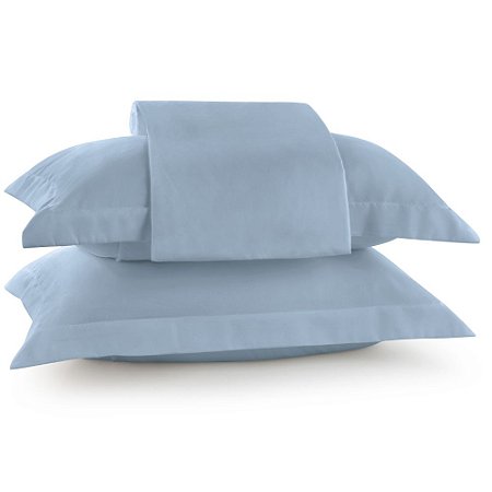 Jogo de Cama Casal Lynel 200 Fios 3 Peças Althea Azul Ayala