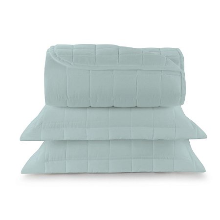 Kit Cobreleito King Size Lynel 200 Fios 3 Peças Althea Verde Vernazza