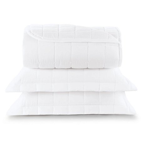 Kit Cobreleito Casal Lynel 200 Fios 3 Peças Althea White Adrian