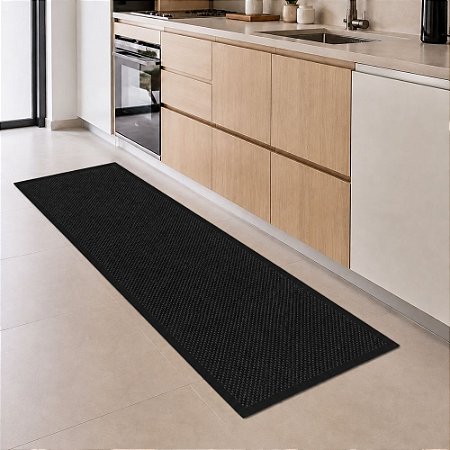 Tapete Passadeira Jolitex Piquet Antiderrapante 50x130cm Preto