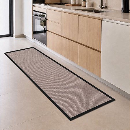 Tapete Passadeira Jolitex Piquet Antiderrapante 50x180cm Marrom