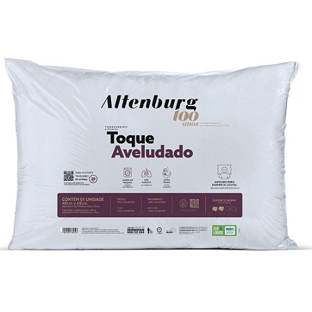 Travesseiro Altenburg Toque Aveludado 100 Anos 48x68cm