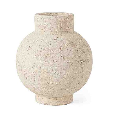 Vaso em Cimento Rustico com Boca Alta Grande