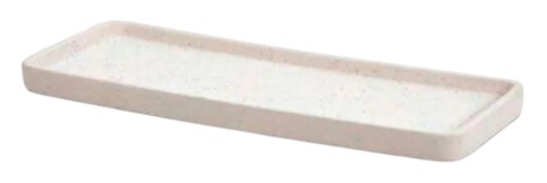 Bandeja em Cerâmica Retangular para Banheiro Off-White