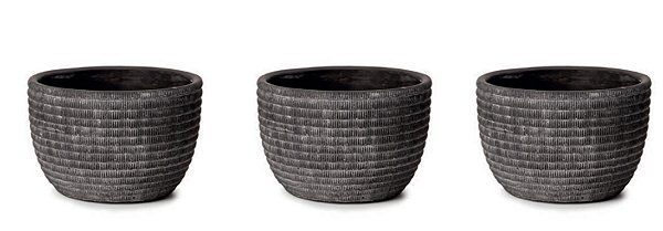Kit Vaso Decorativo Cachepot em Cimento Estonado