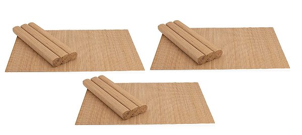 Kit 3 Jogo Americano Bambú 4 Pçs