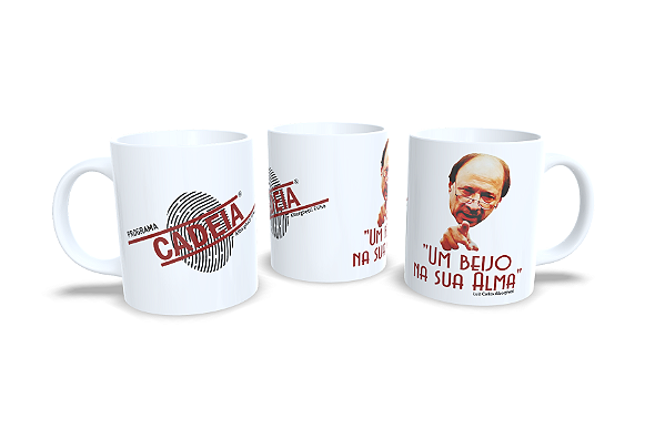 CANECA BRANCA - FRASE - "Um beijo na sua alma." - Modelo 1