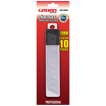 LAMINAS PARA ESTILETES 18MM C/ 10 UN - GADAN
