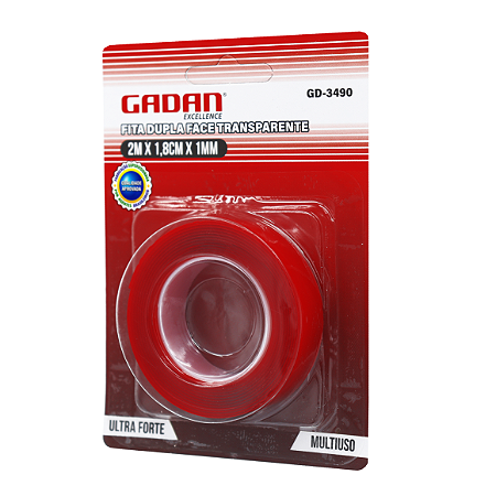 FITA DUPLA FACE TRANSPARENTE 2M - GADAN